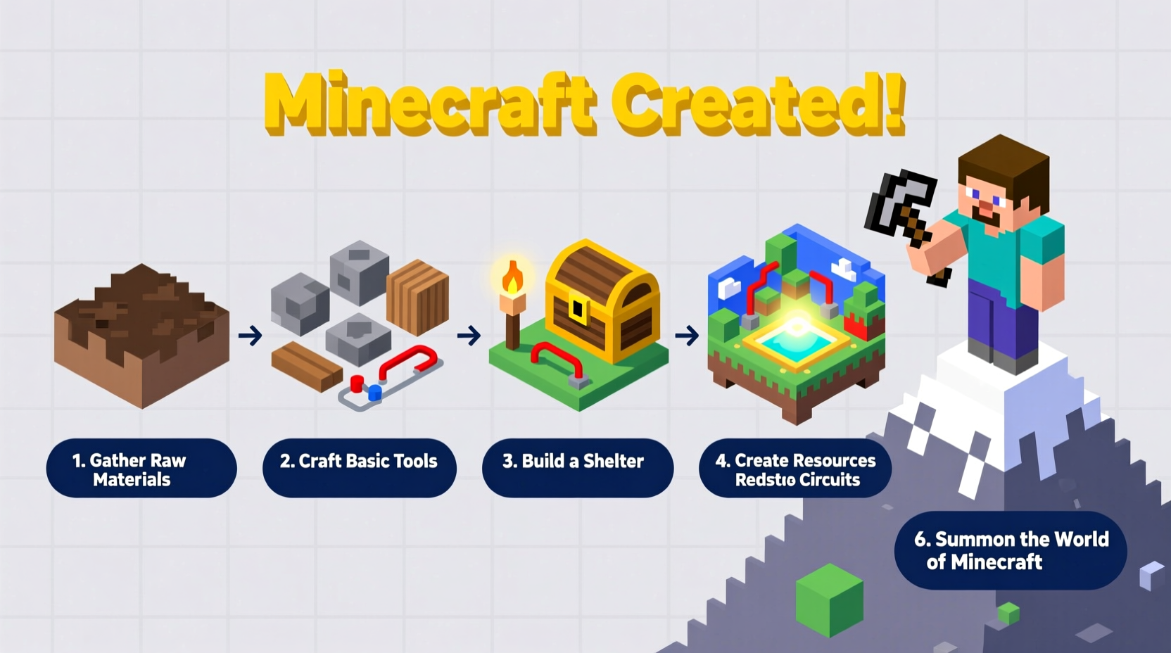 Step-by-step visual guide to creating Minecraft in Infinite Craft