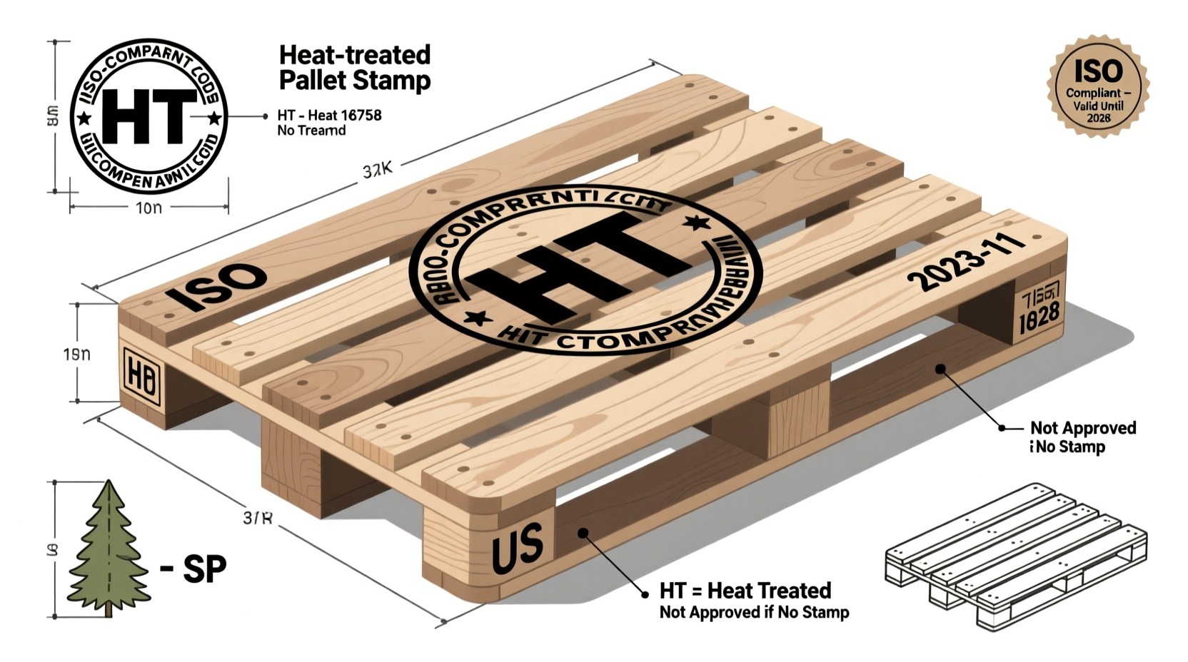 Heat-treated pallet stamp identification guide