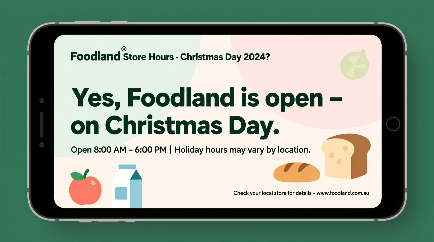 is foodland open on christmas day