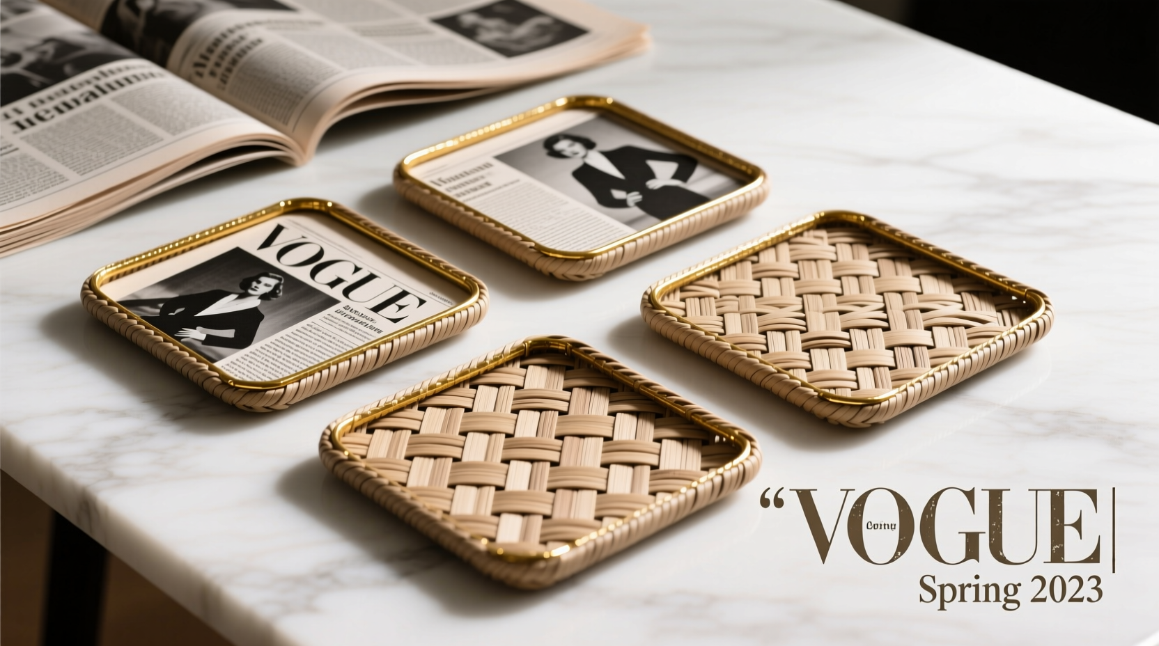 Magazine page woven coasters