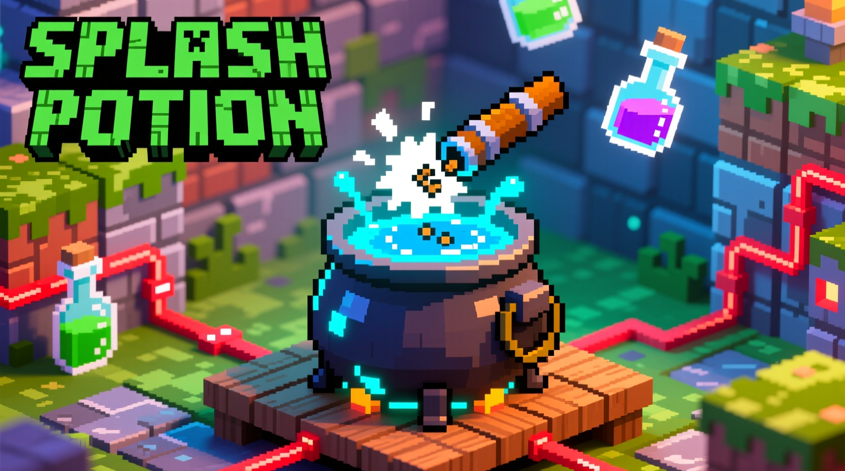 Minecraft splash potion brewing process with gunpowder