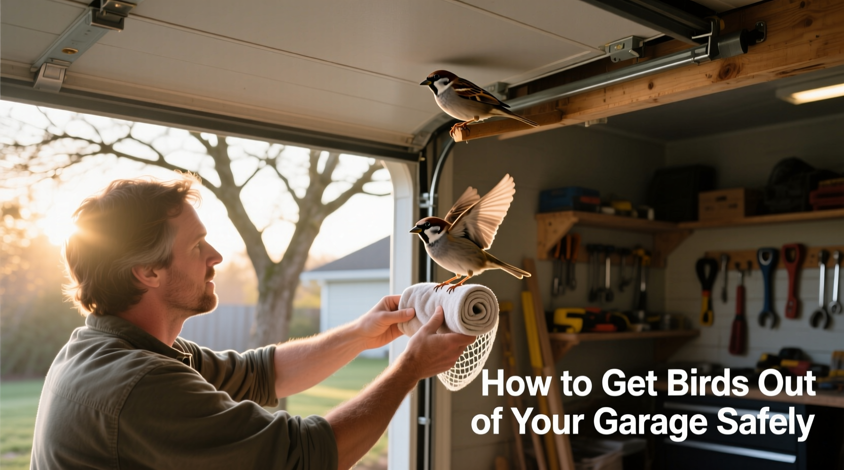 how do i get birds out of my garage