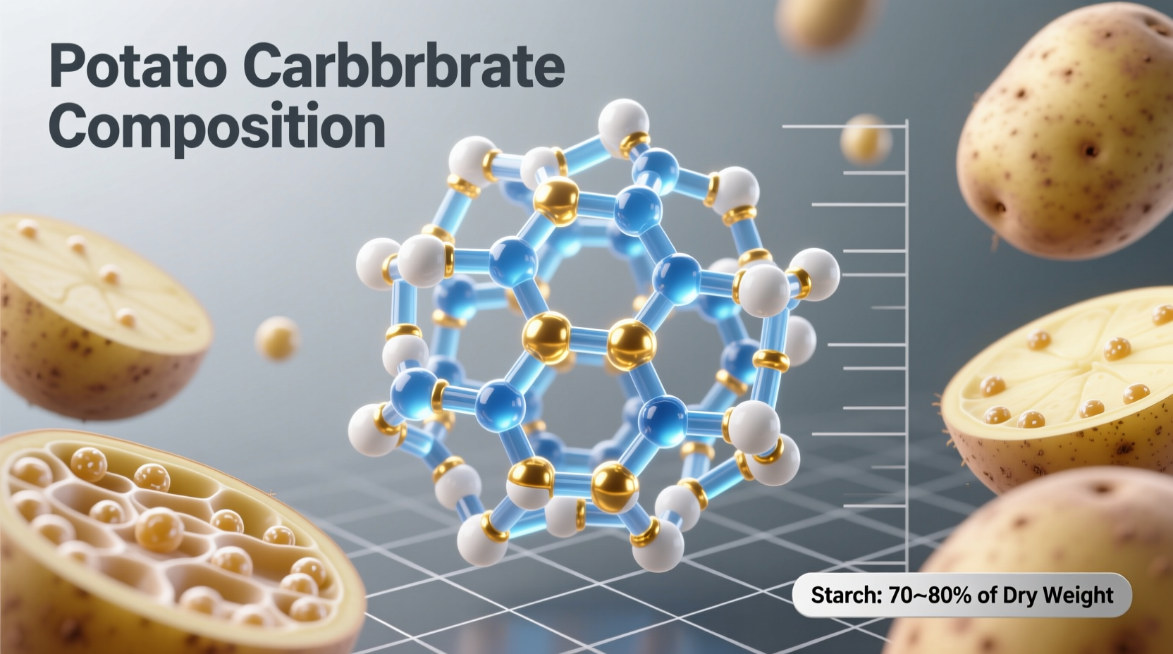 Potato carbohydrate composition visualized with starch molecules