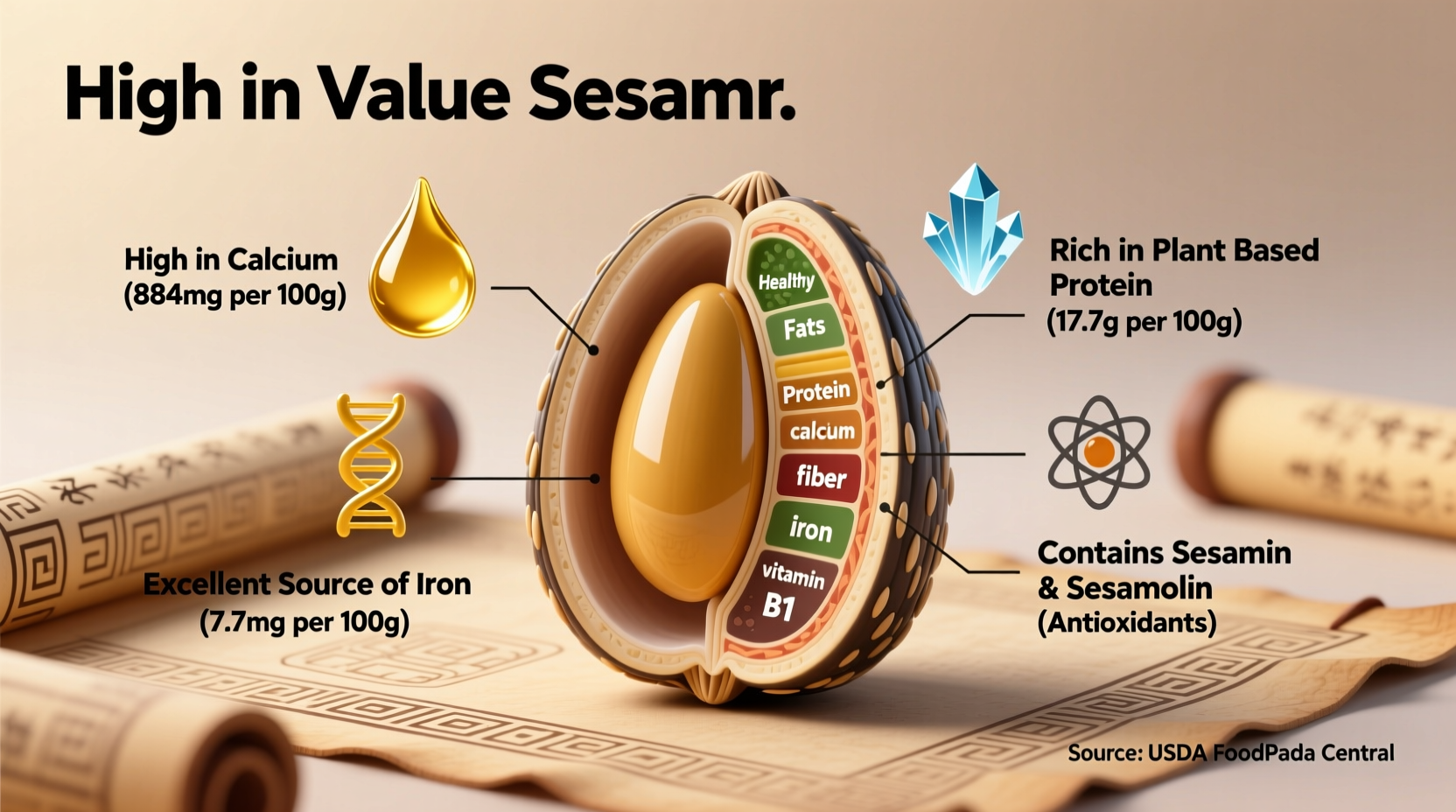 nutritional value of sesame