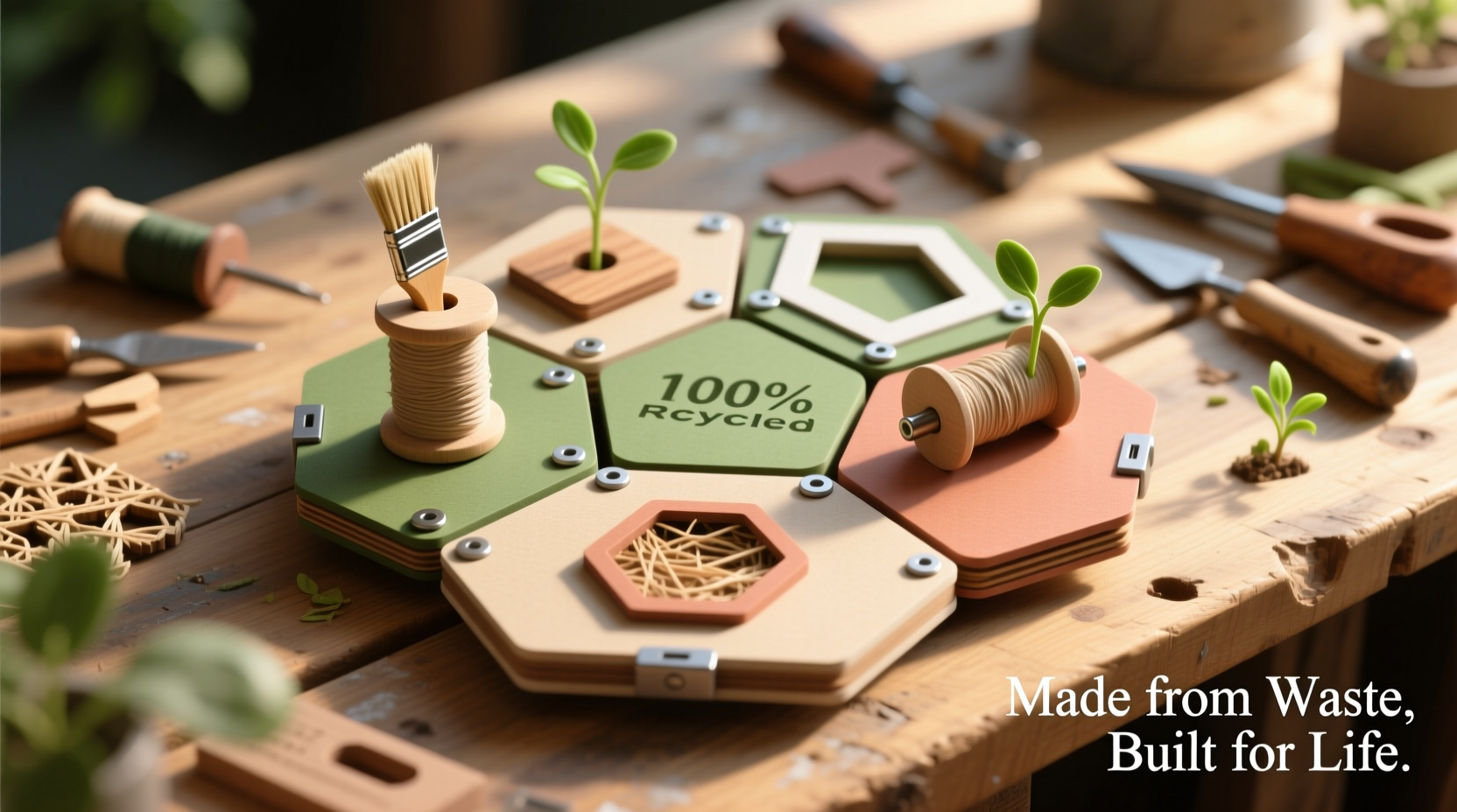 Sustainable craft companion system using recycled materials and modular design