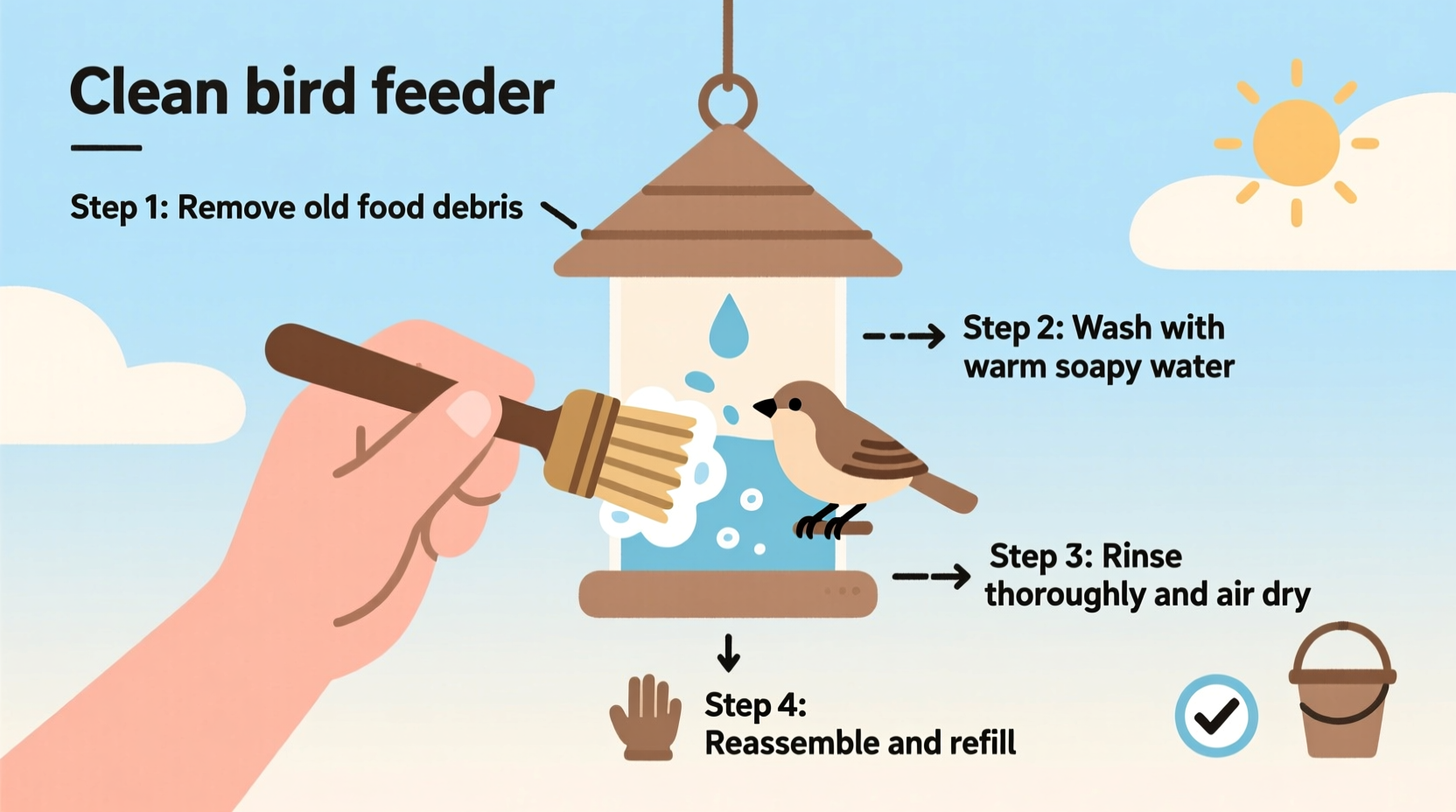 how to clean a bird feeder