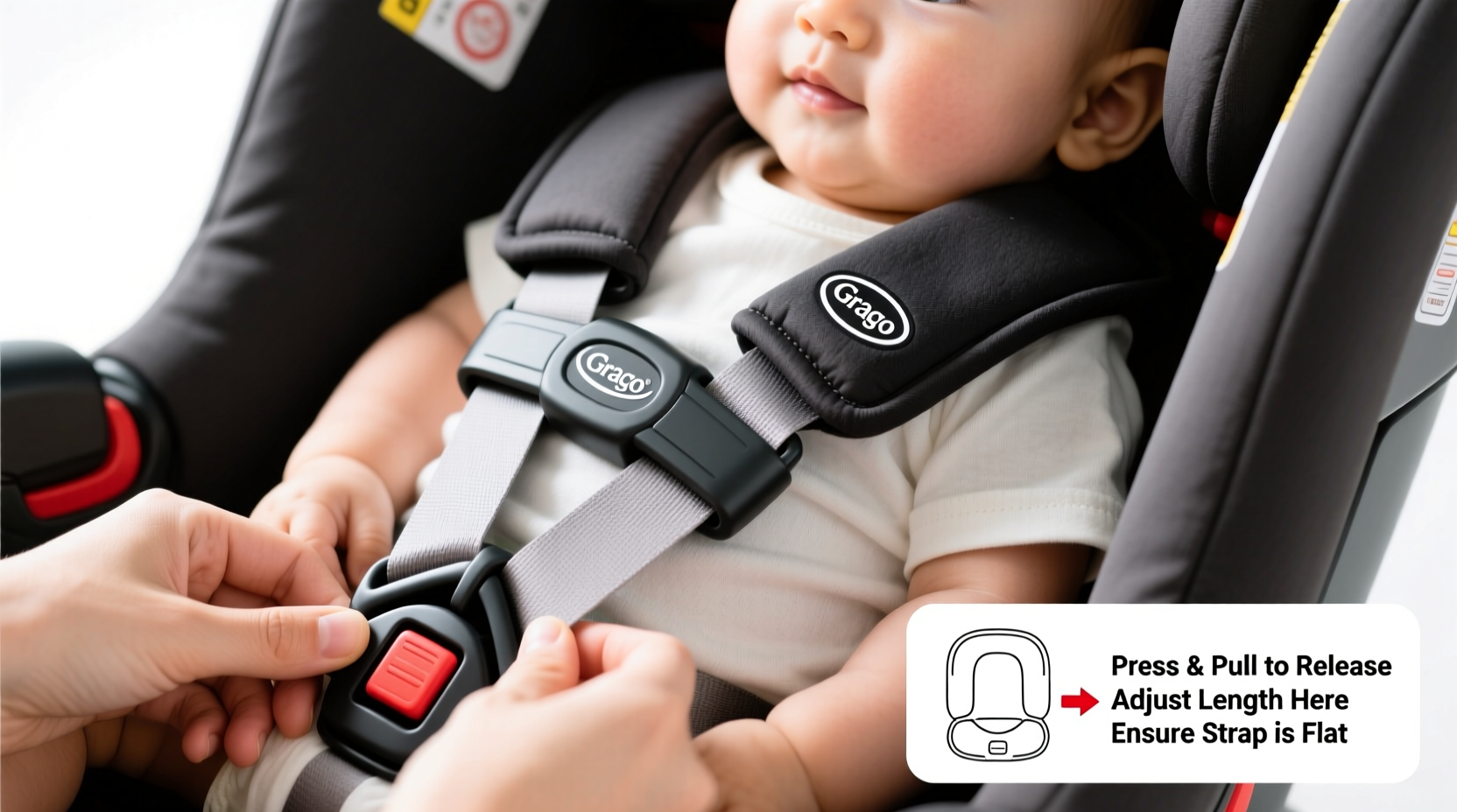 how to loosen graco car seat straps