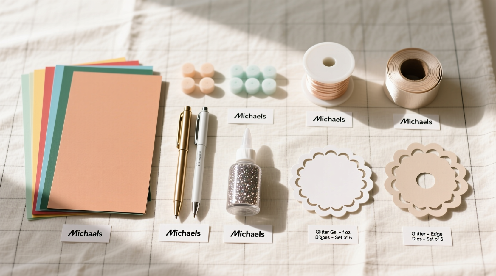 Craft project materials organized from Michaels website shopping cart