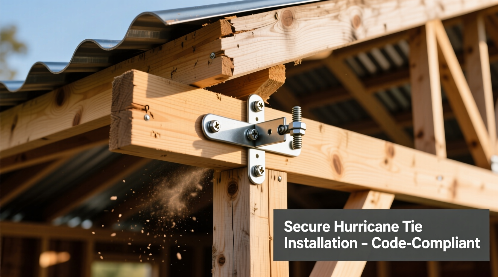 Hurricane tie installation on DIY shed rafters