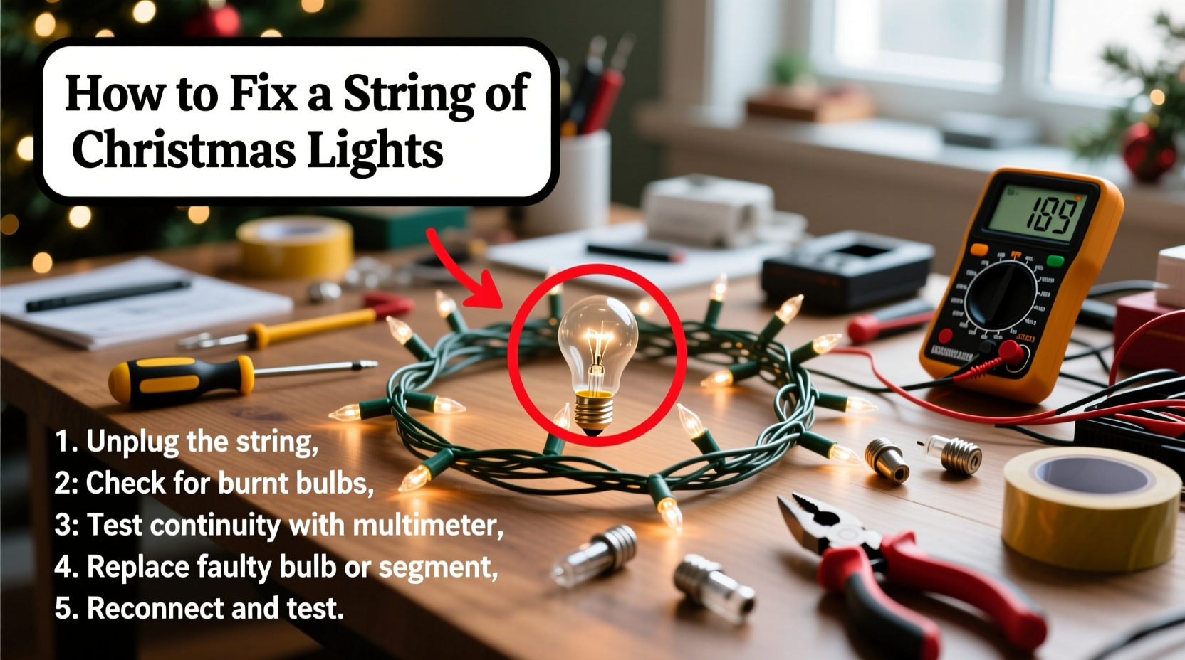 how do i fix a string of christmas lights