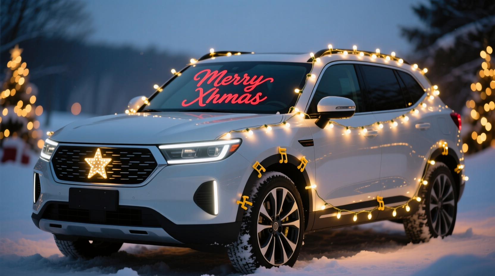 how to put christmas lights on a car