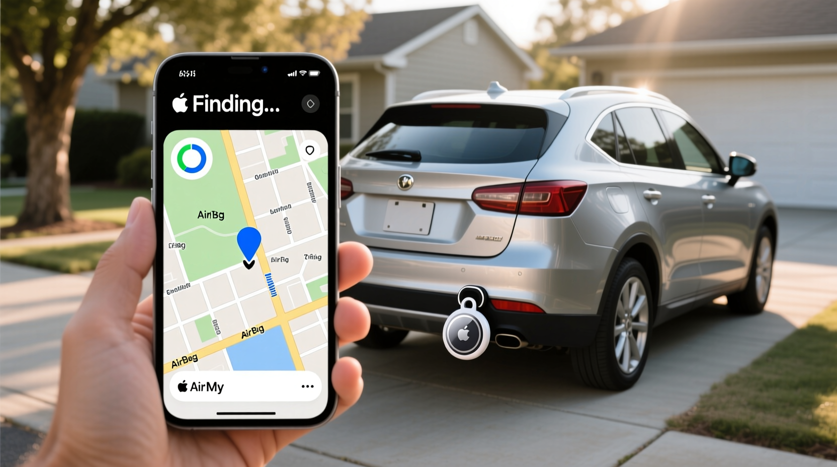 how to find airtag on car