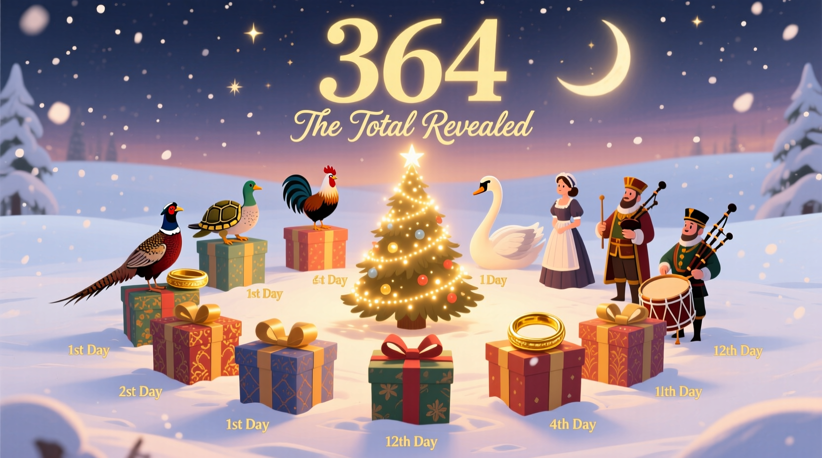 how many gifts in the 12 days of christmas