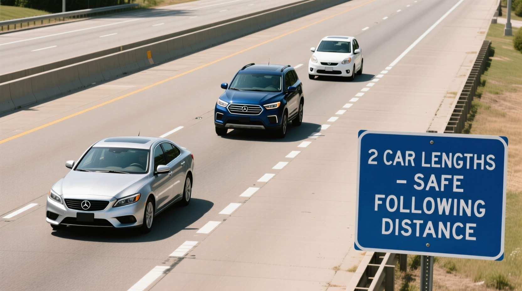 how many car lengths between cars