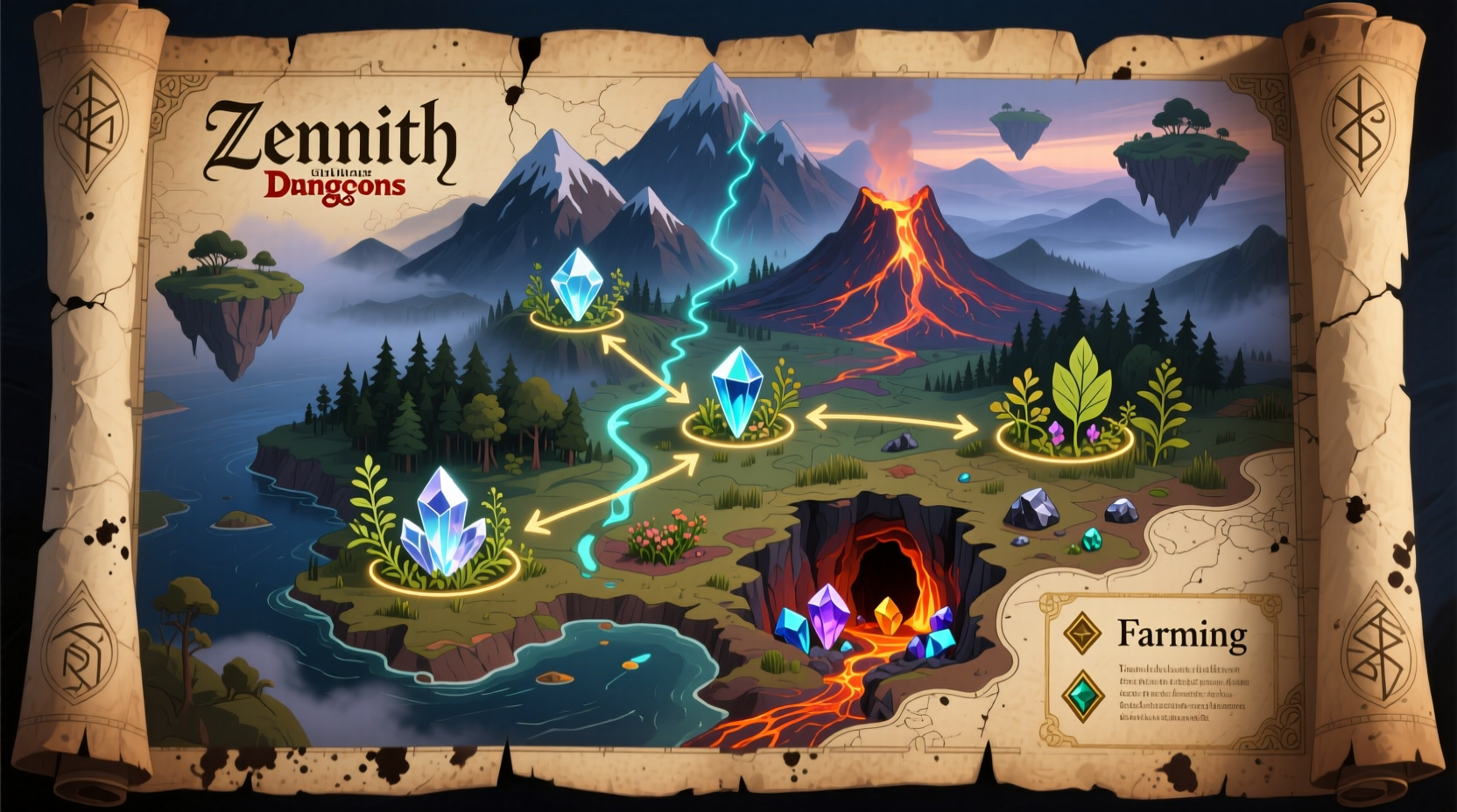 Zenith crafting resource farming locations map