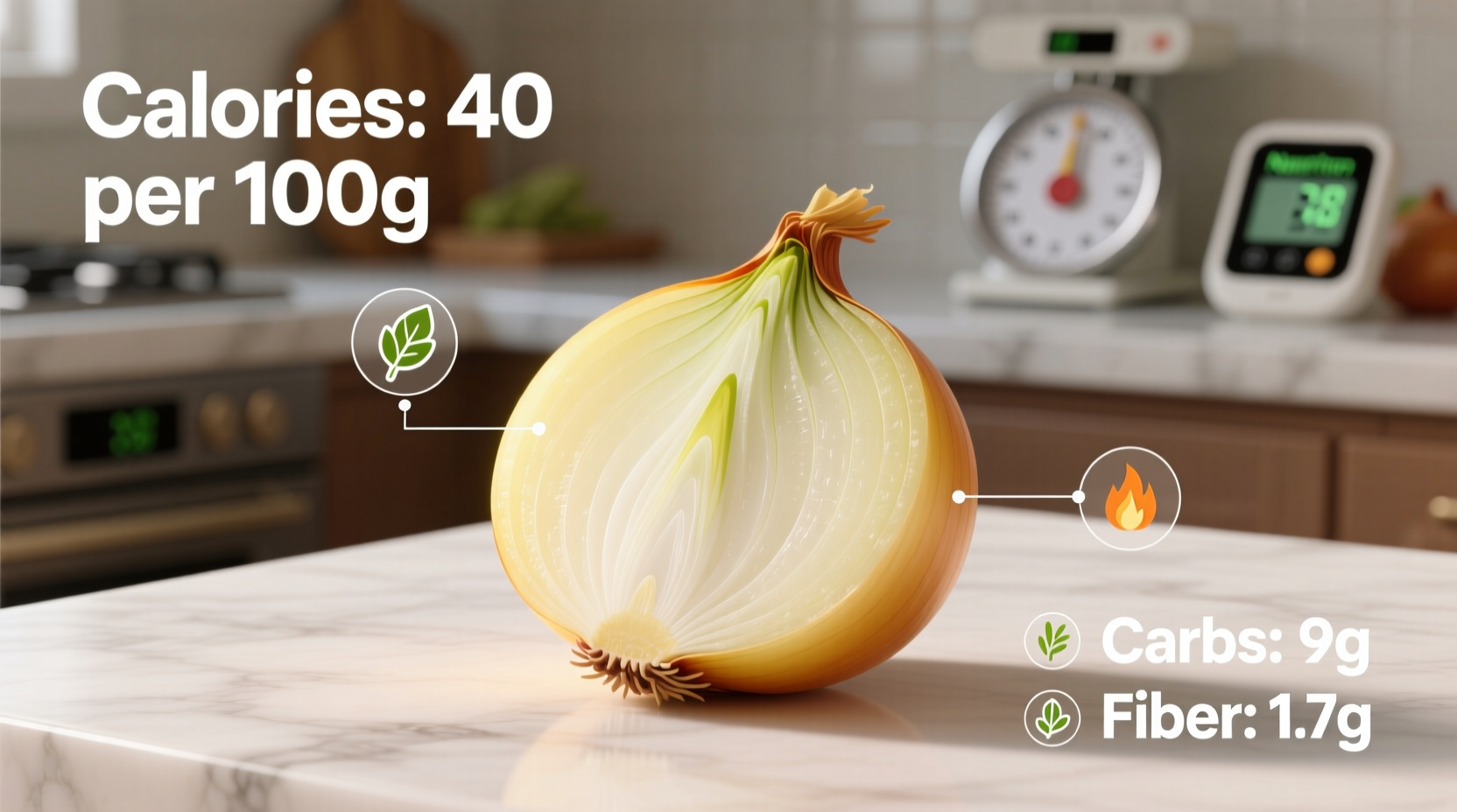 how many calories in a yellow onion