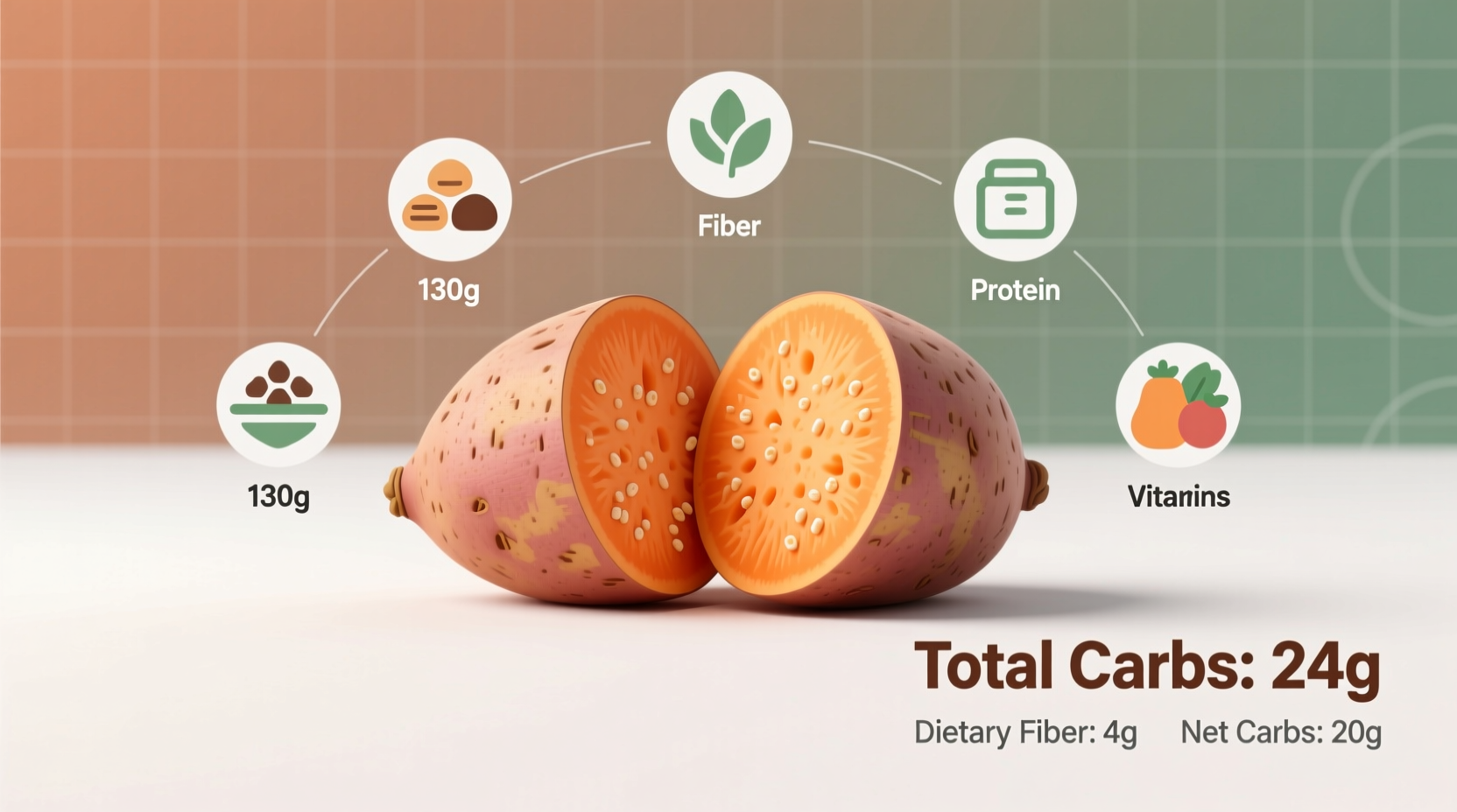 how many carbs in a medium sweet potato