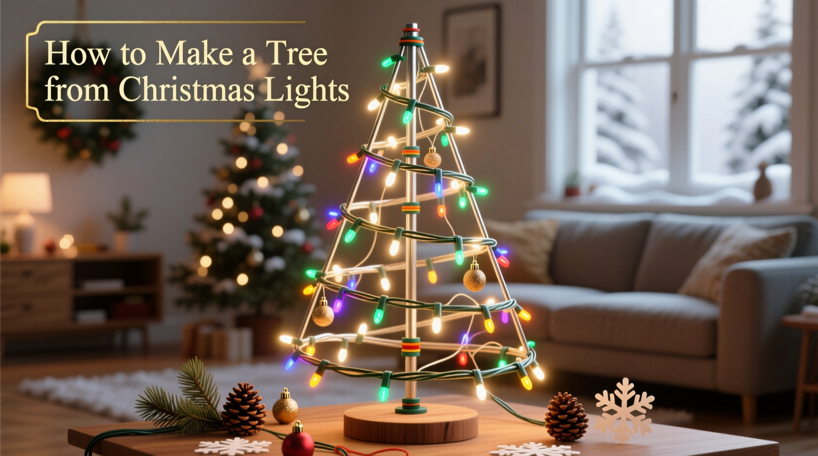 how to make a tree from christmas lights
