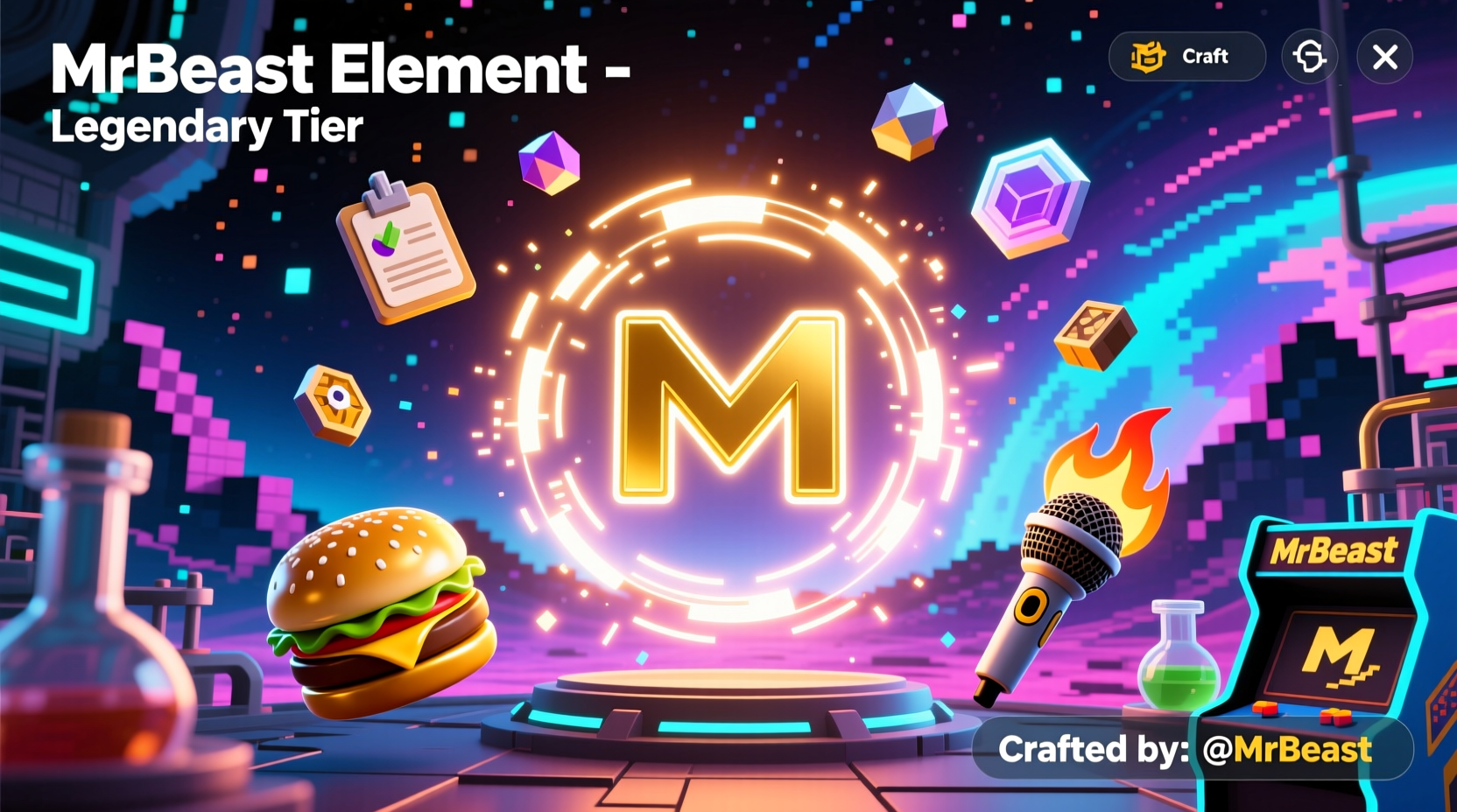 Infinite Craft game interface showing MrBeast element