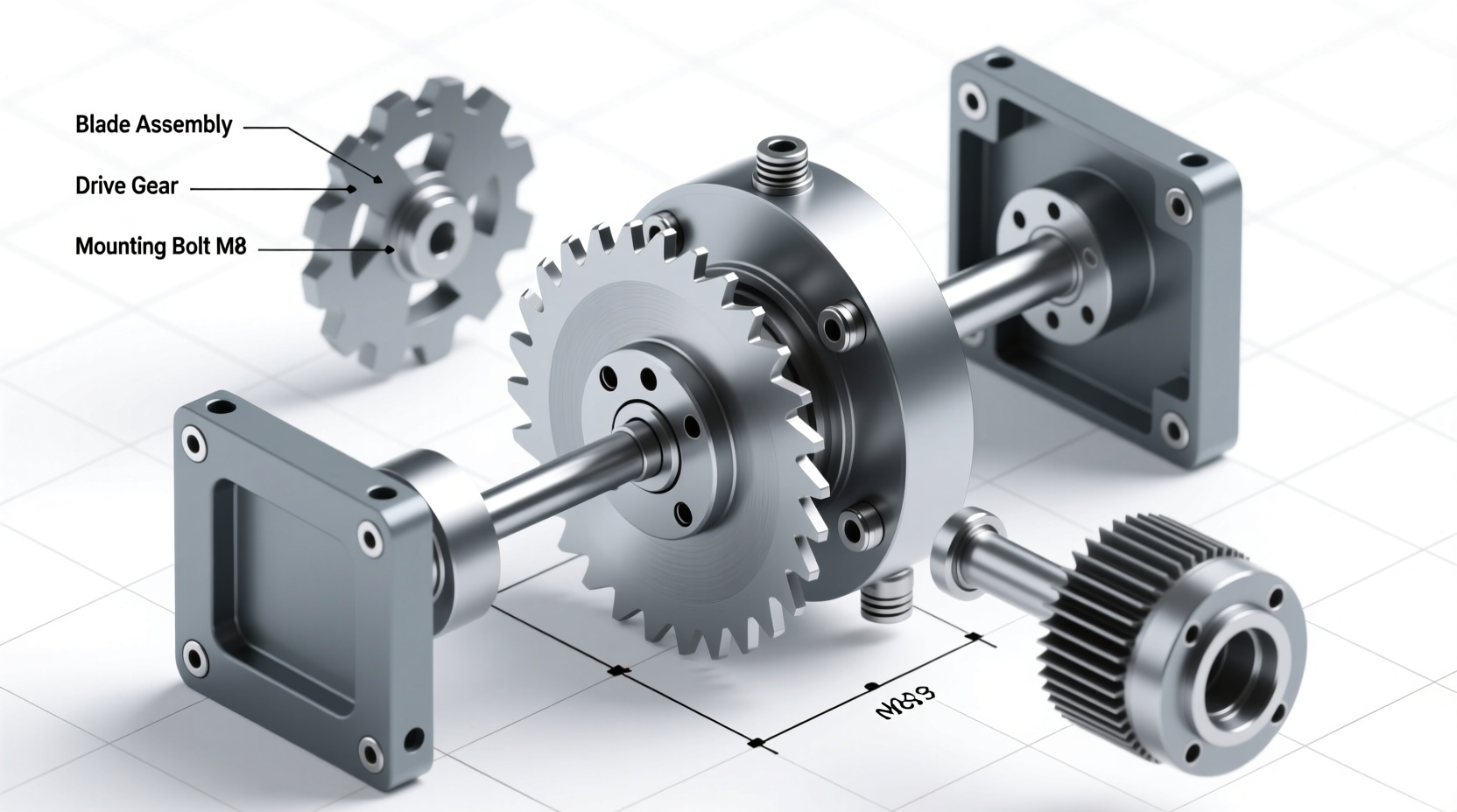 Circuit board shredder blade assembly diagram