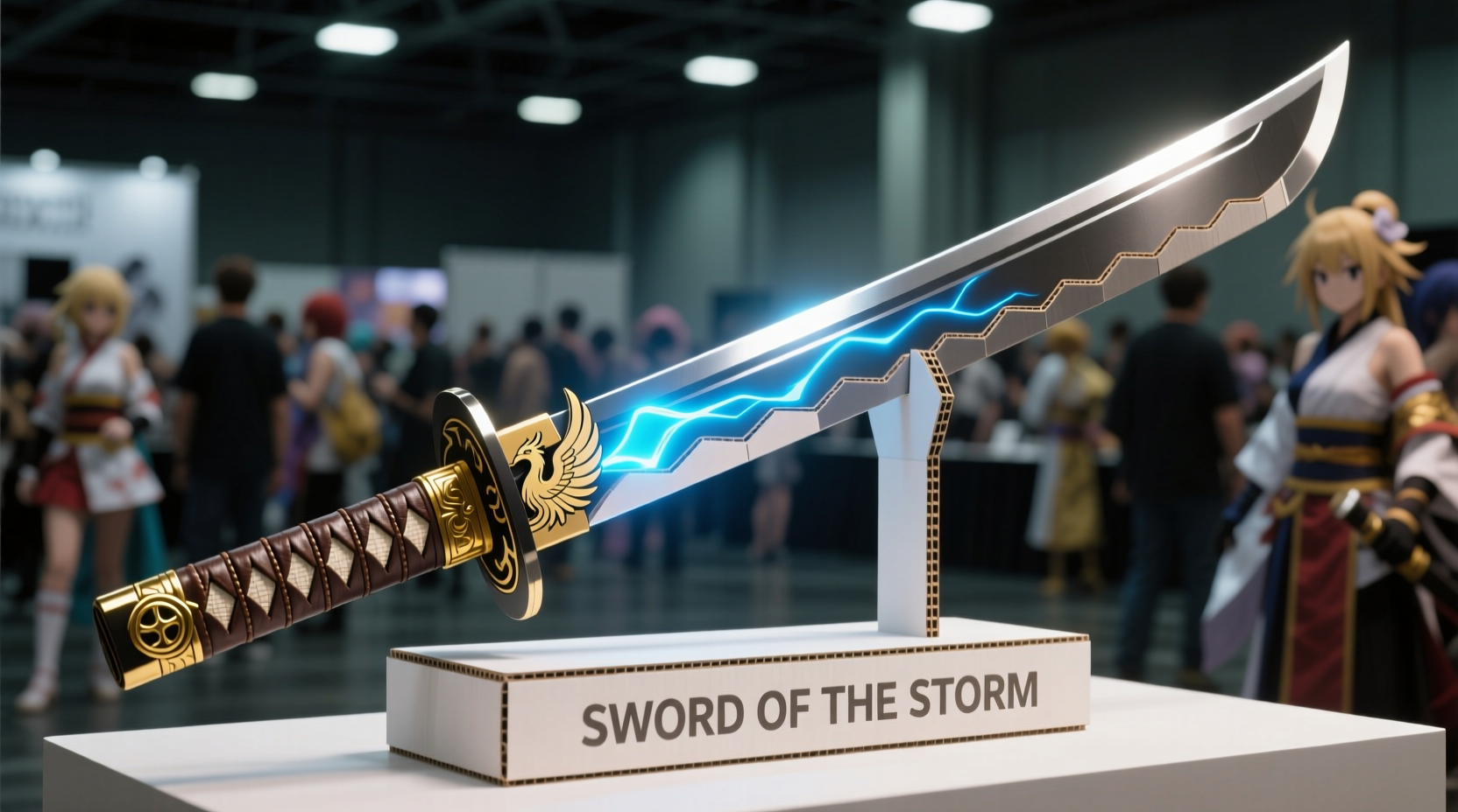 Cardboard anime sword replica for cosplay