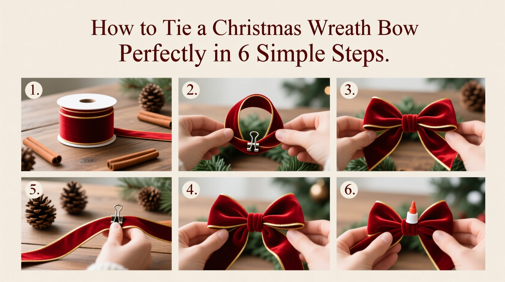 how to tie bow on christmas wreath