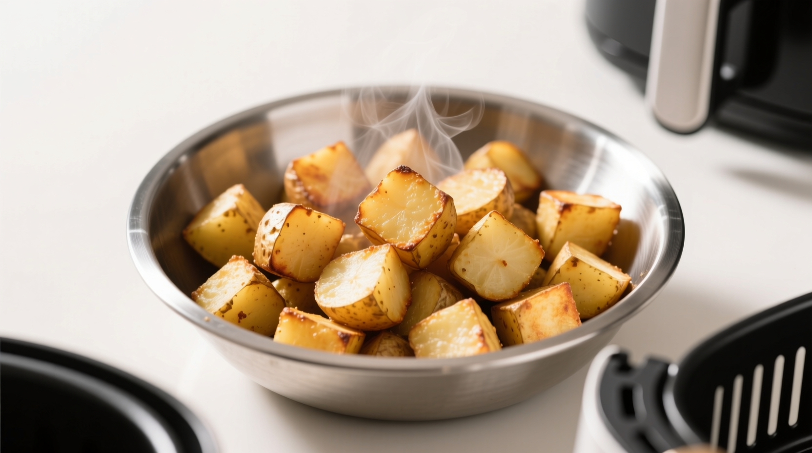 air fryer potato cubes skip par boiling safety first