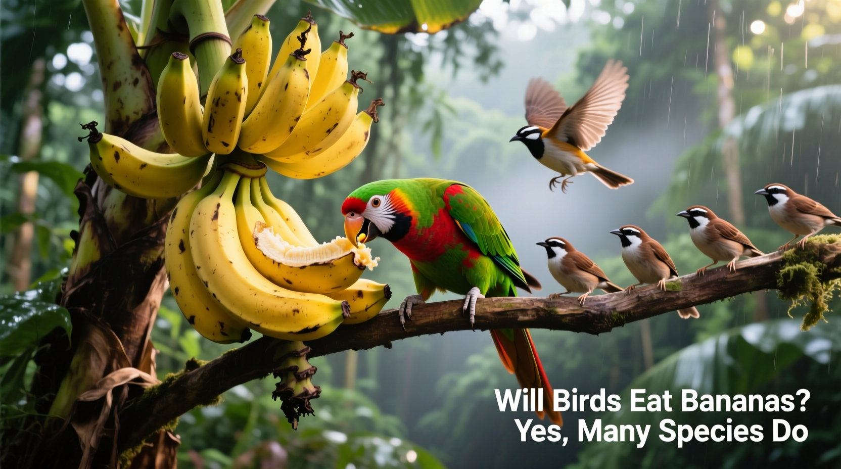 will birds eat bananas