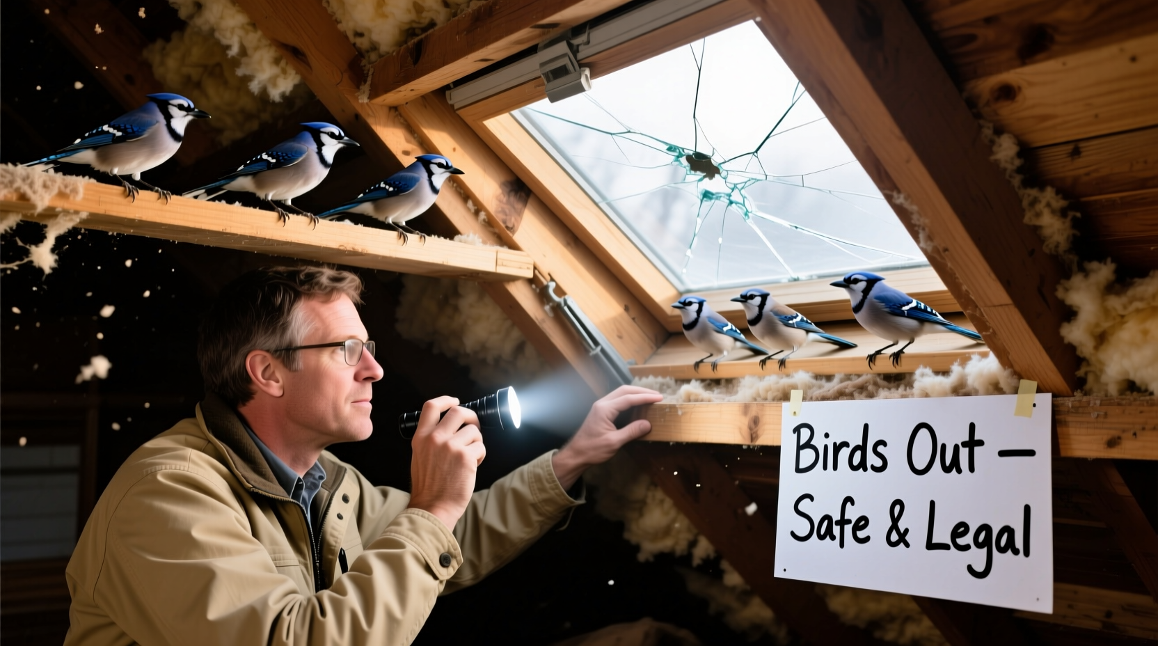 how to get birds out of attic