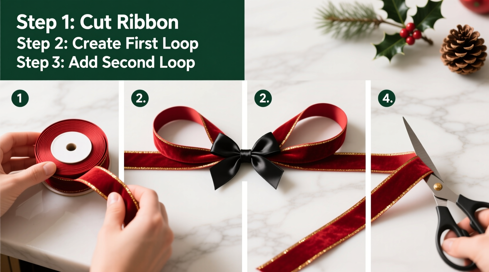 how to make christmas bows out of ribbon