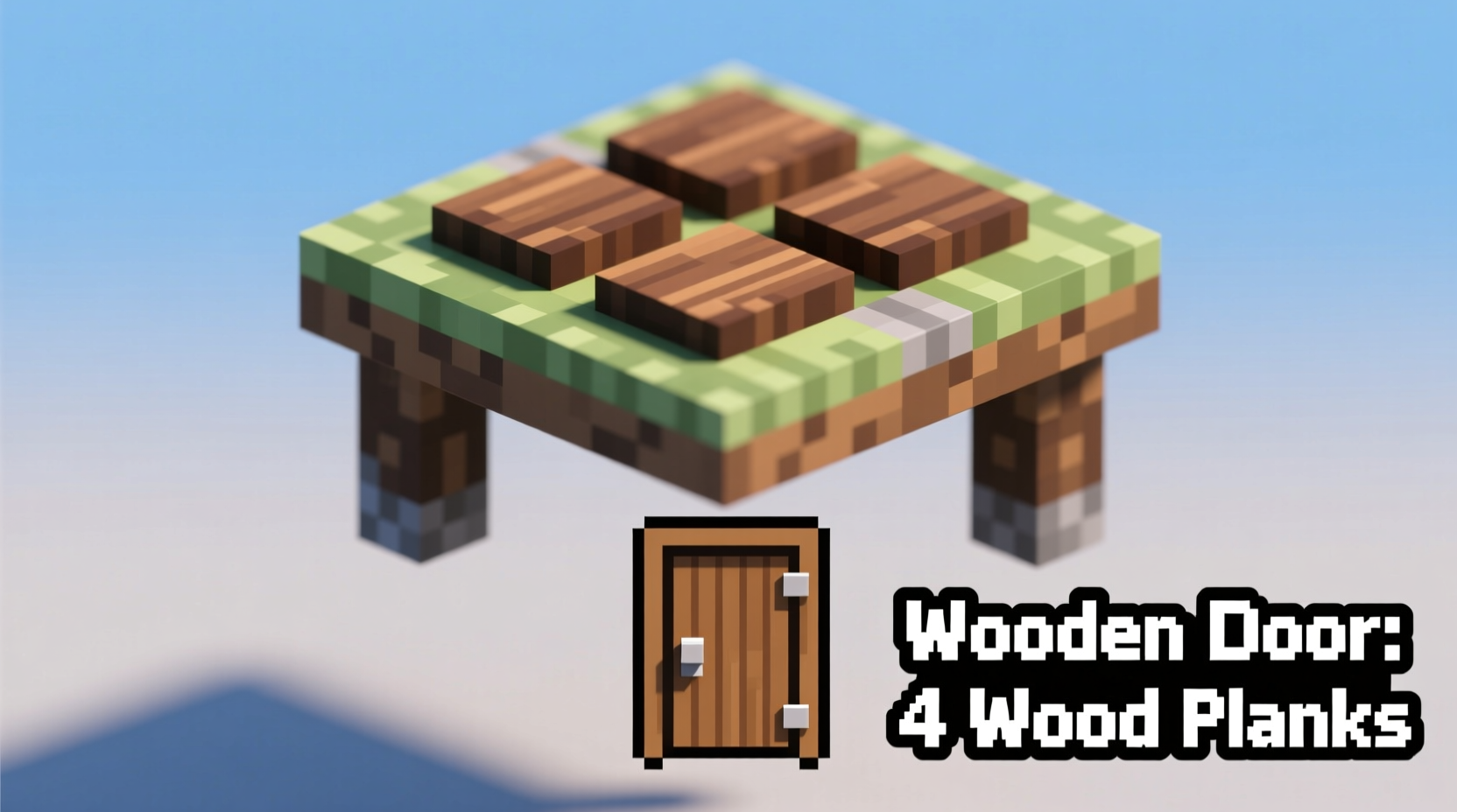 Minecraft crafting table with wooden door recipe