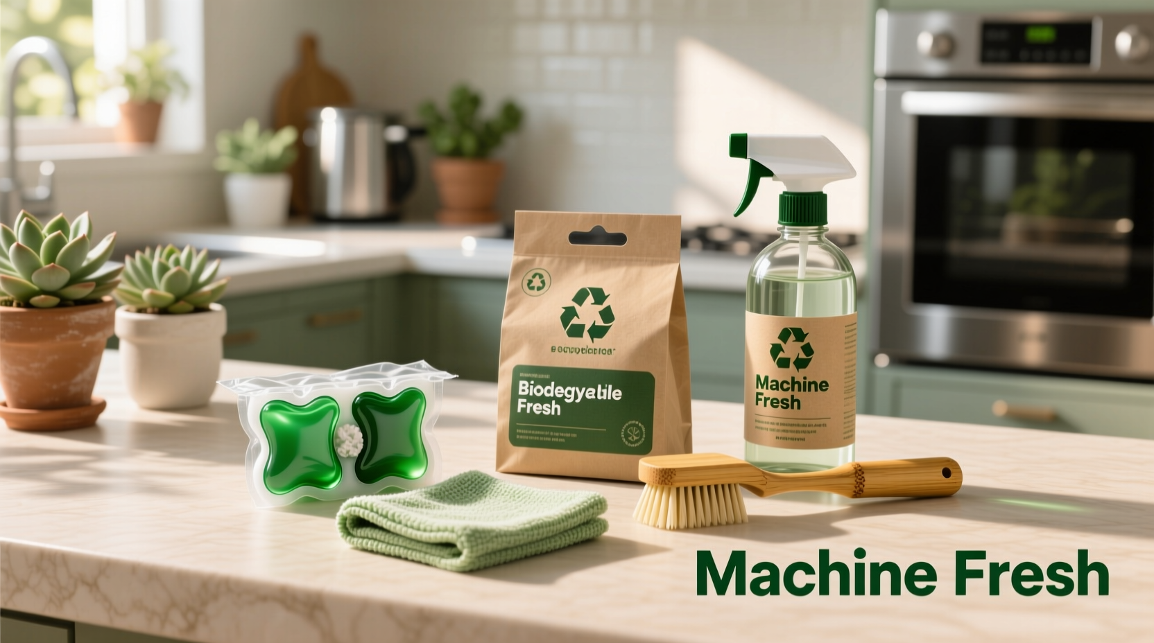 Eco-friendly cleaning supplies for washing machine maintenance
