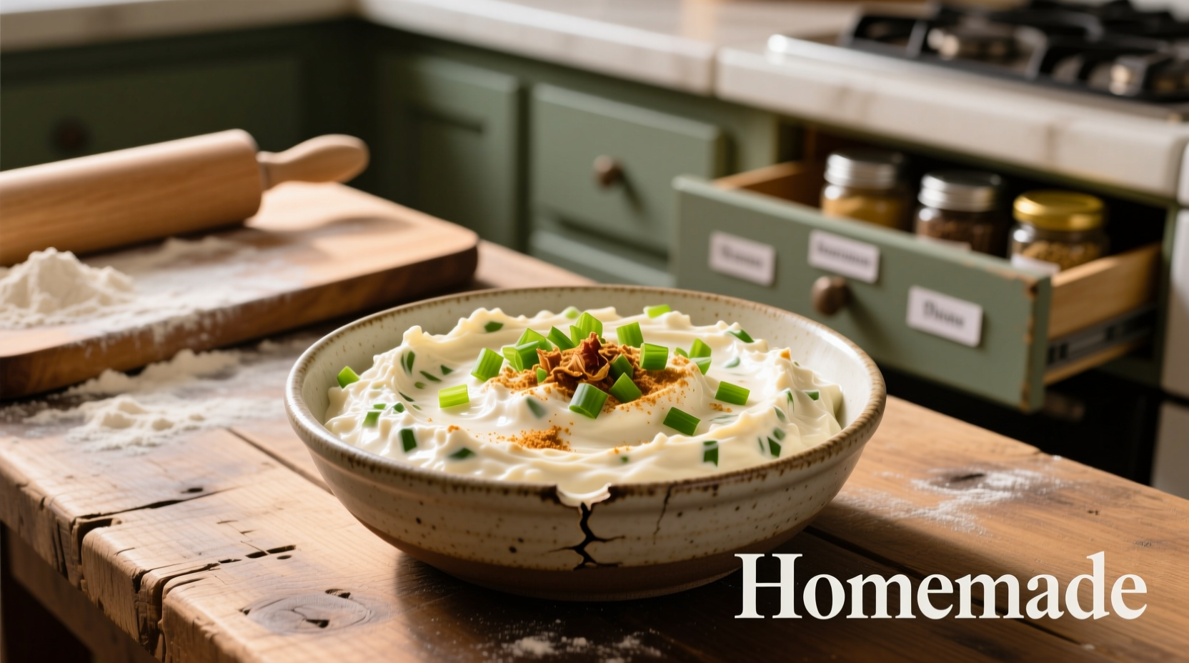 homemade sour cream and onion dip
