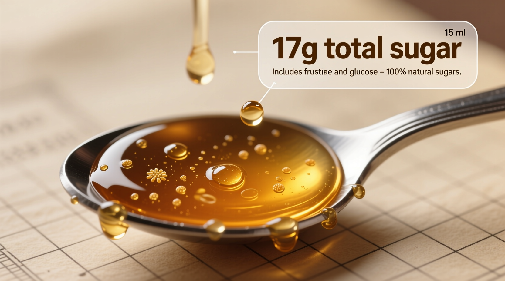 how much sugar in a spoon of honey