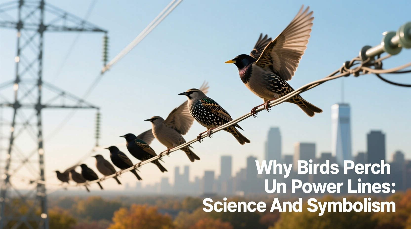 why do birds perch on power lines