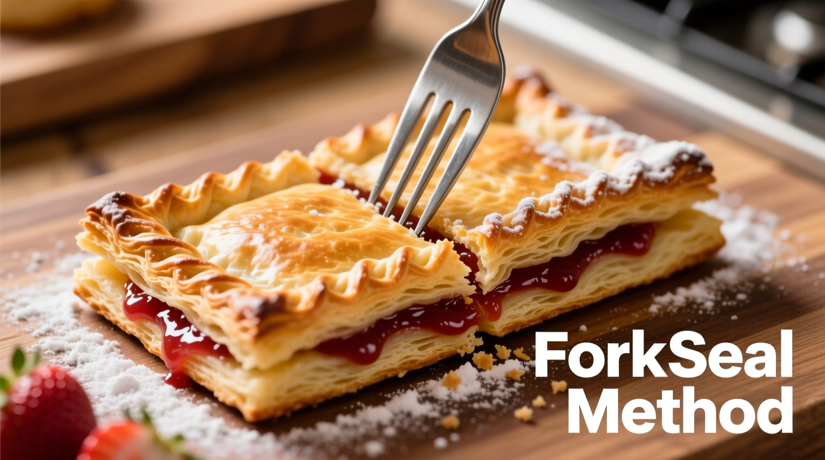 Step-by-step poptart assembly with fork sealing