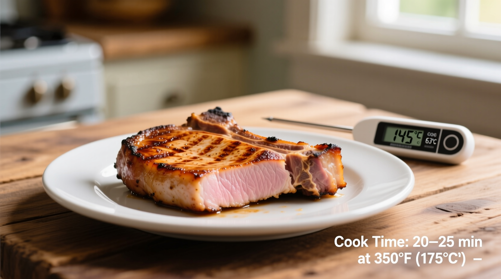 how long to cook pork chops in oven at 350