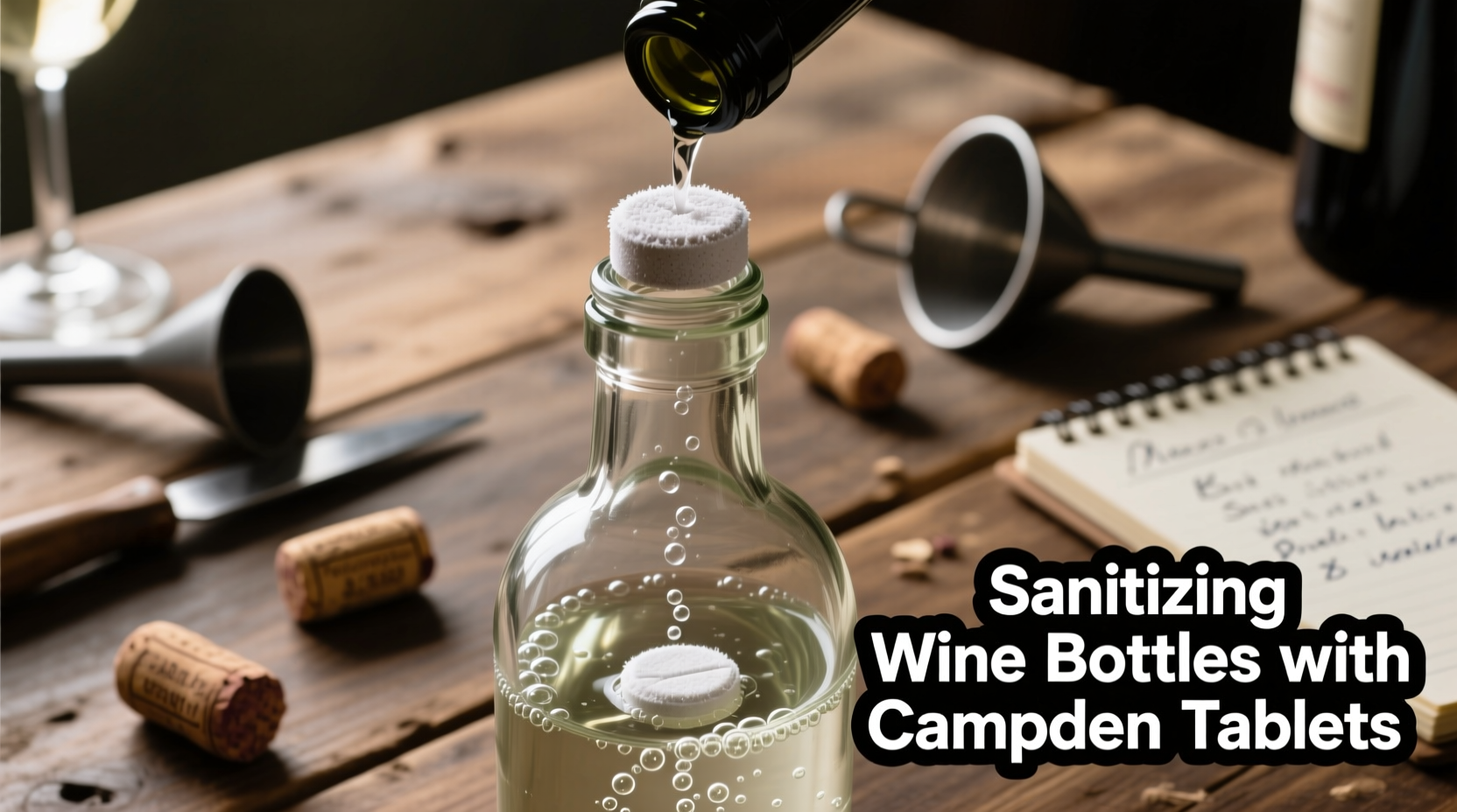 Sanitizing wine bottles with campden tablets
