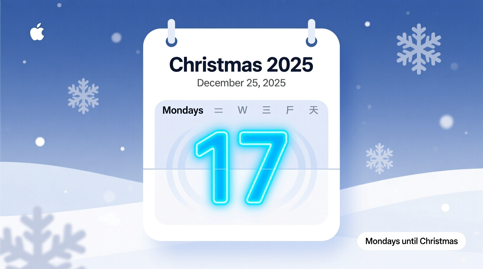 how many mondays til christmas