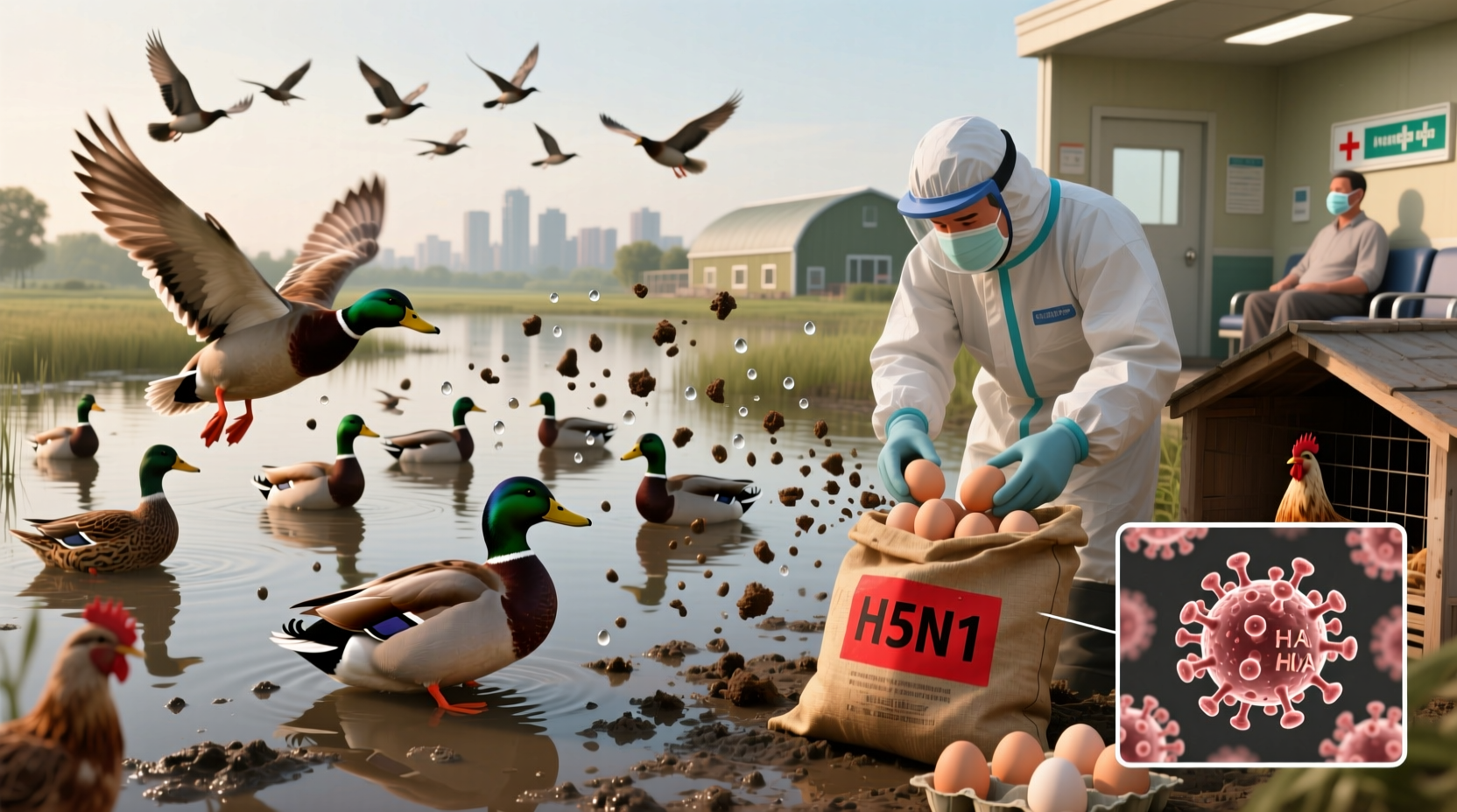how does bird flu spread