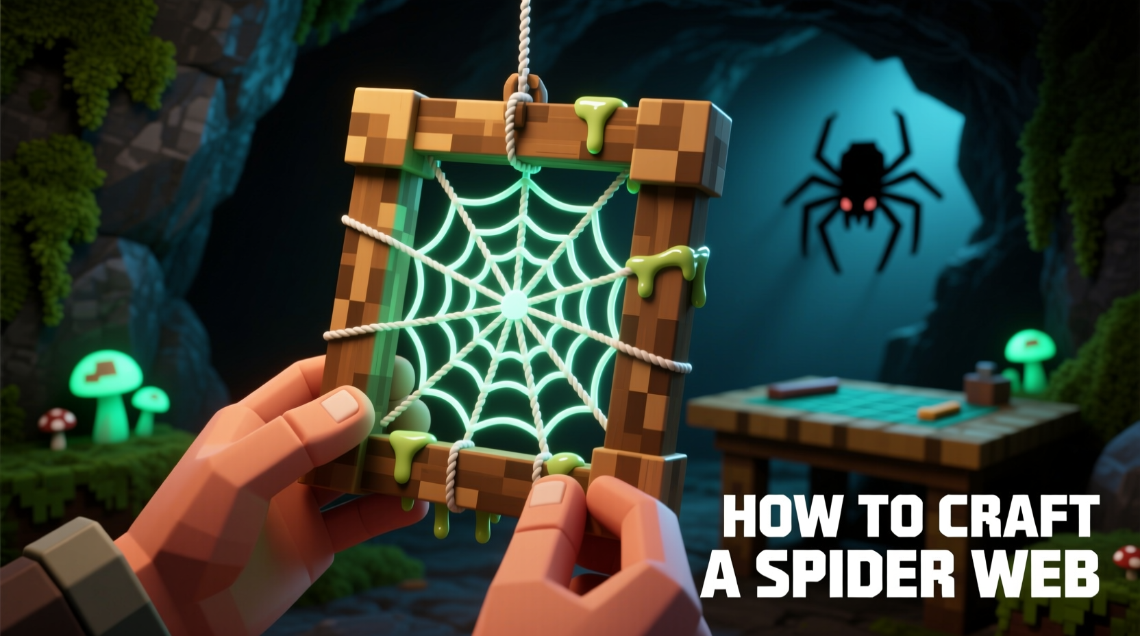 how to craft a spider web in minecraft