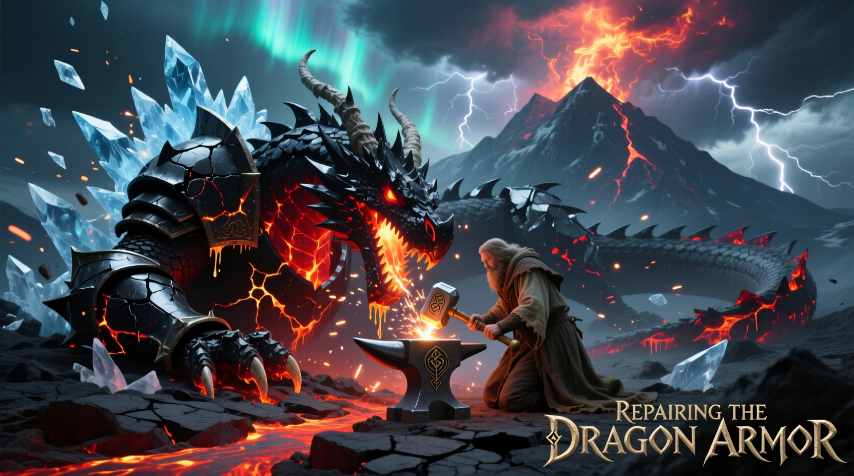 Ice and Fire dragon armor repair process in RLCraft