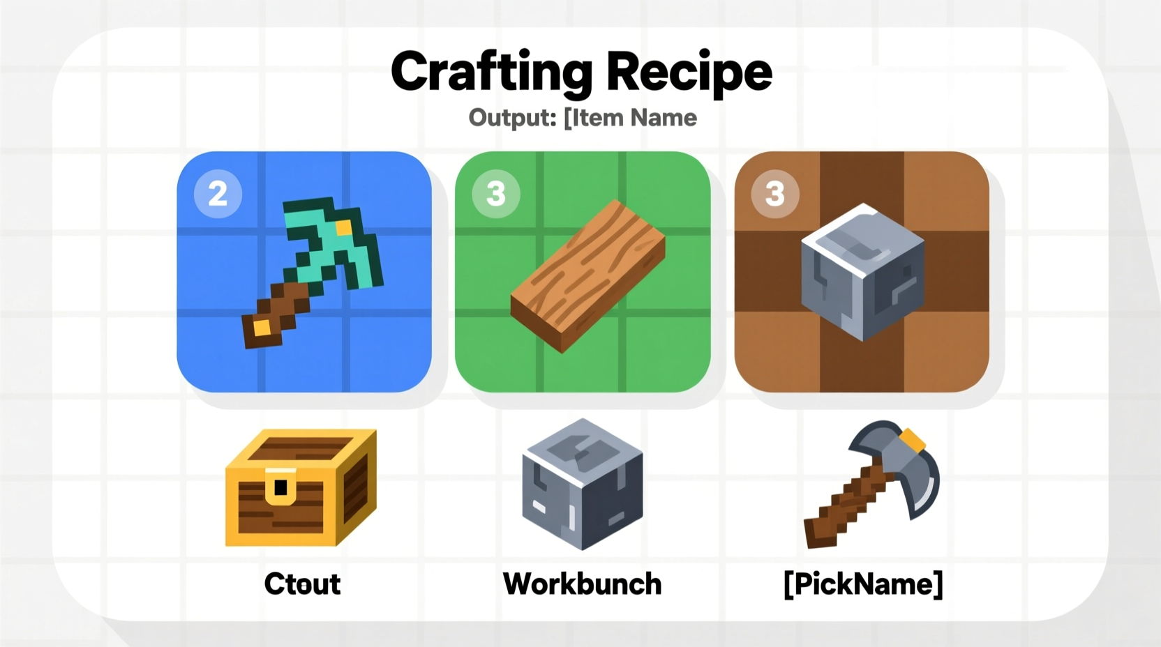 Minecraft crafting recipes visual guide for beginners