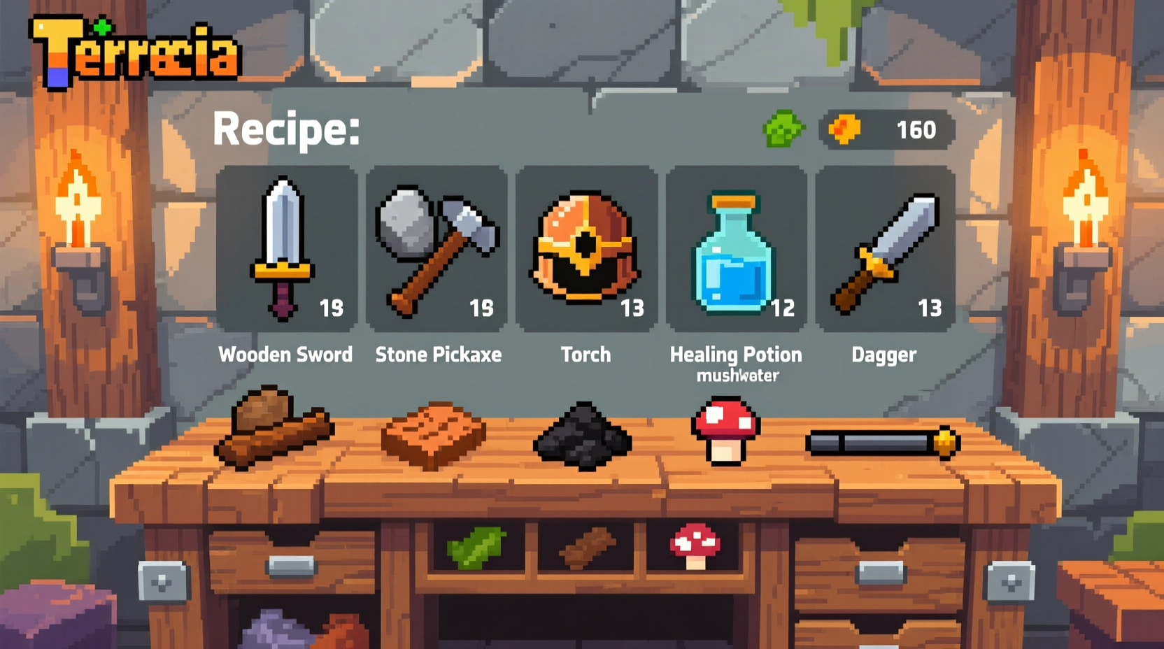 Terraria work bench recipe examples