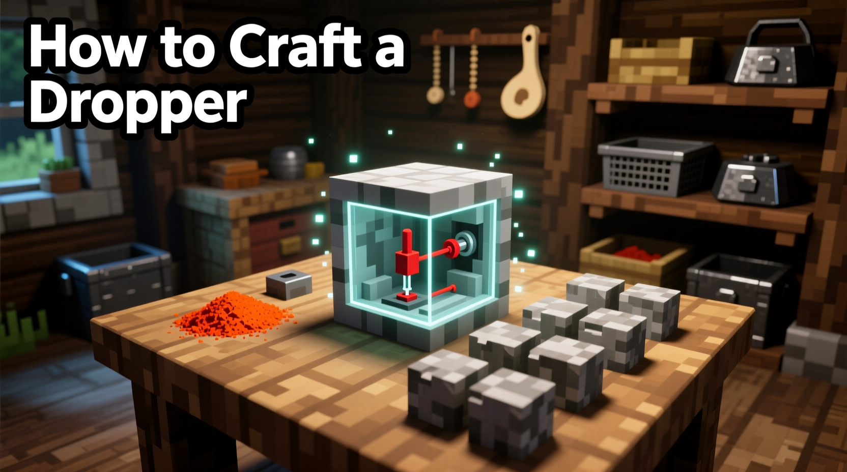 how do you craft a dropper in minecraft