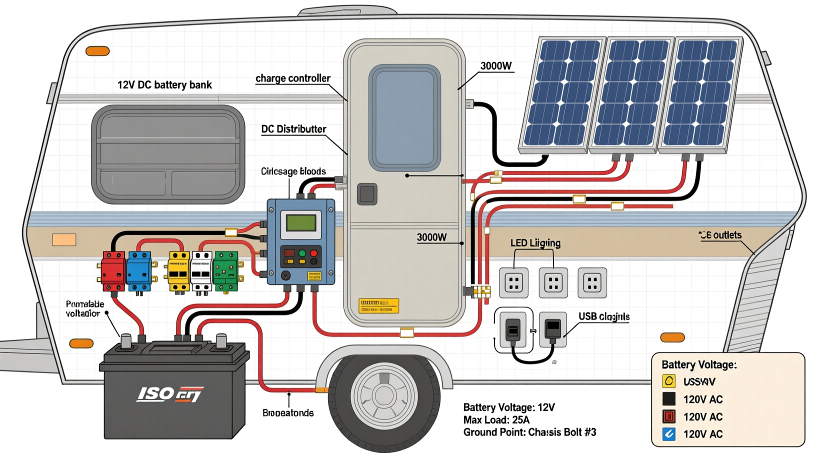 Homemade camper electrical system wiring diagram