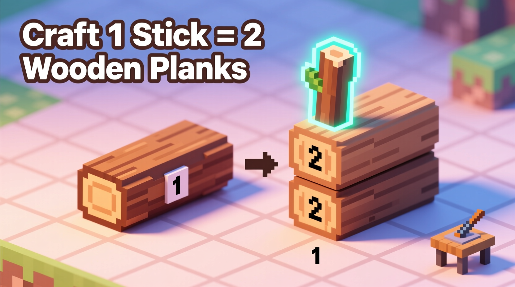 minecraft how to craft a stick