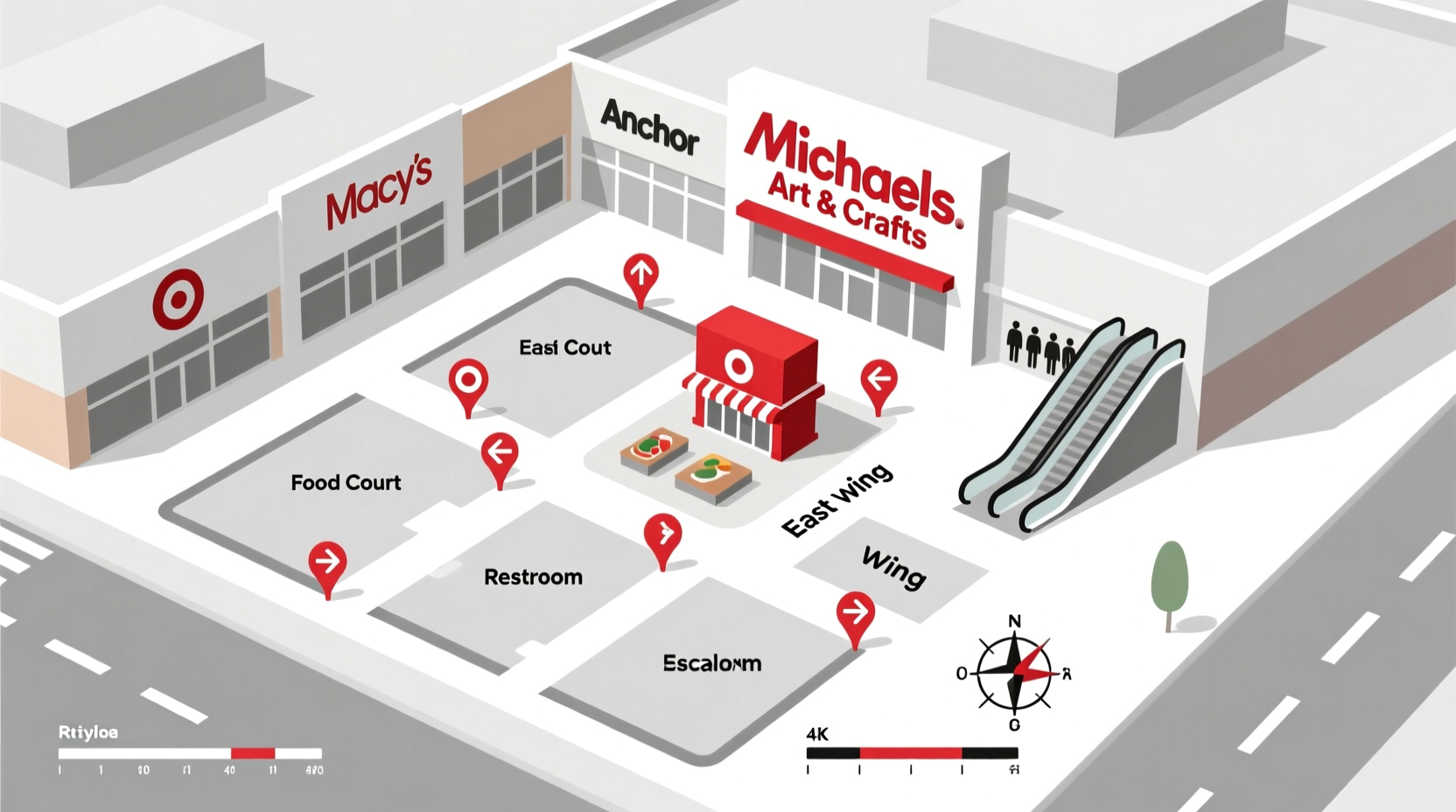 Store map showing Michaels location in shopping center