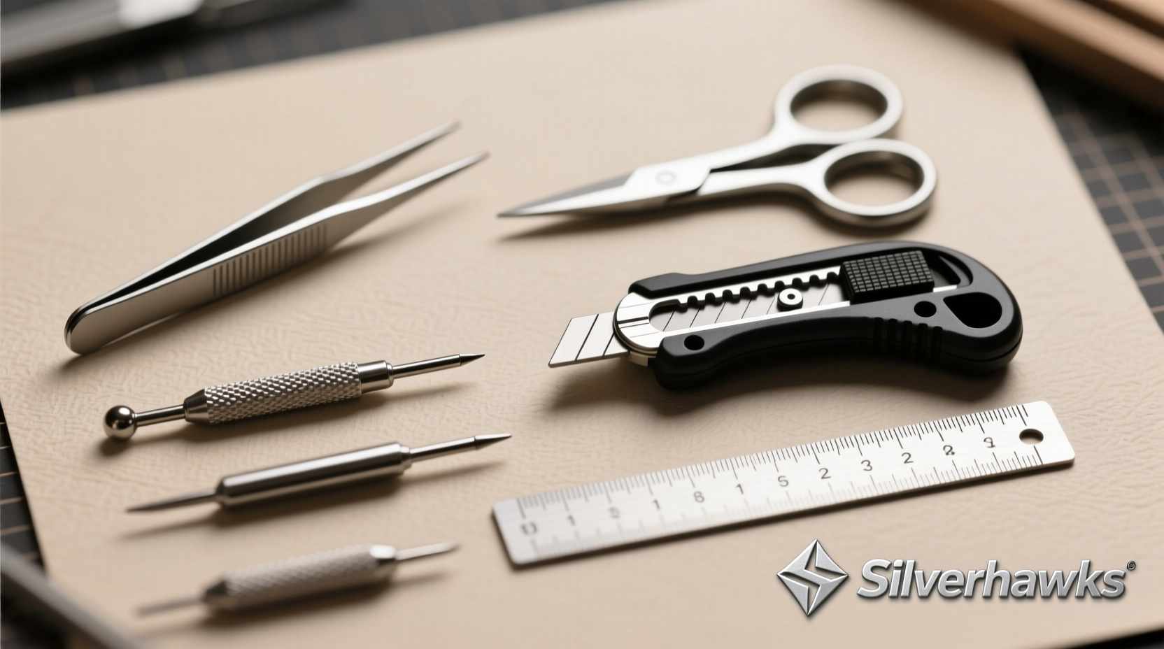 Precision tools for Silverhawks paper craft assembly