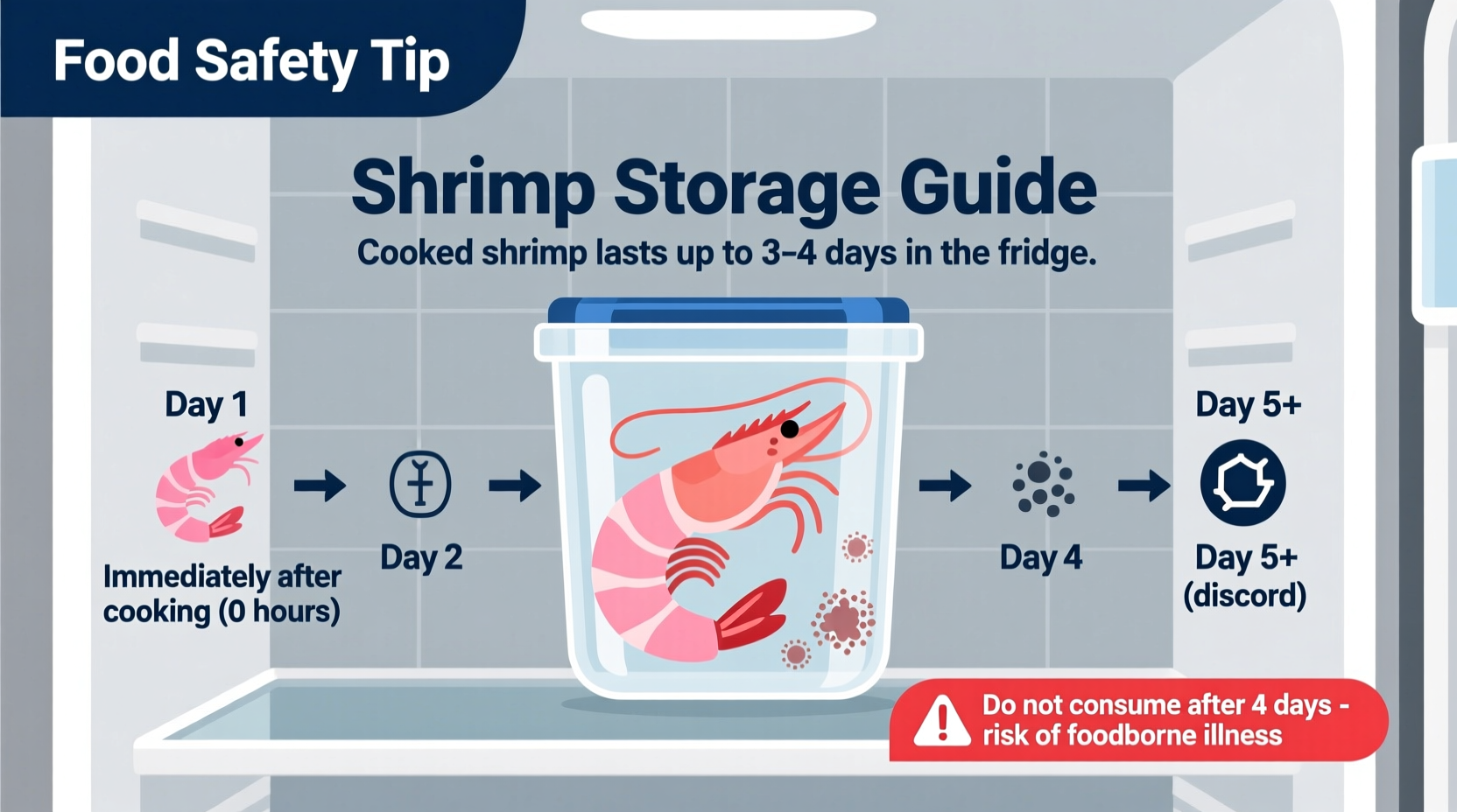 how long is cooked shrimp good for in the fridge